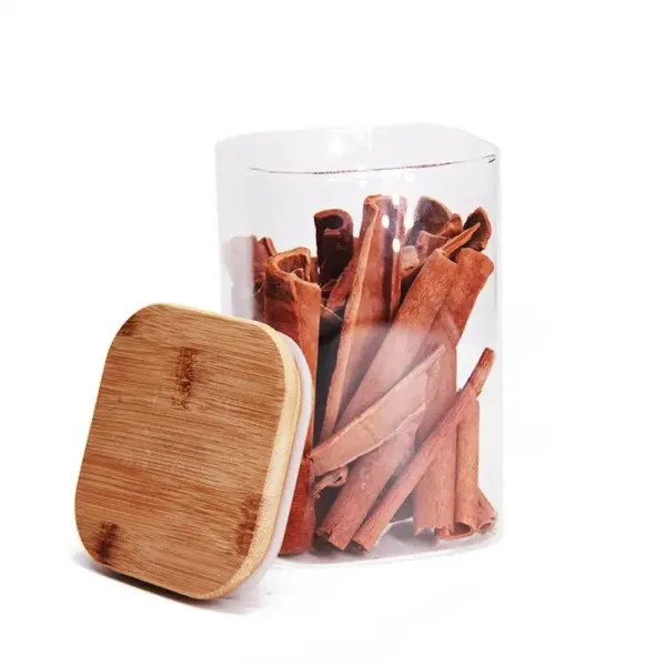 Pristine Bamboo Lid Glass Jar XL 1L Fine Living