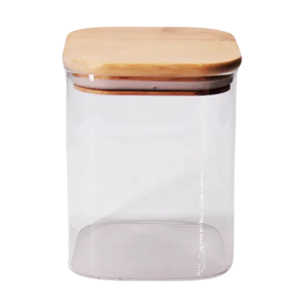 Pristine Bamboo Lid Glass Jar XL 1L Fine Living
