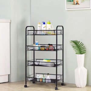 Fine Living Limber 4-Layer Trolley – Sleek | Versatile | Black