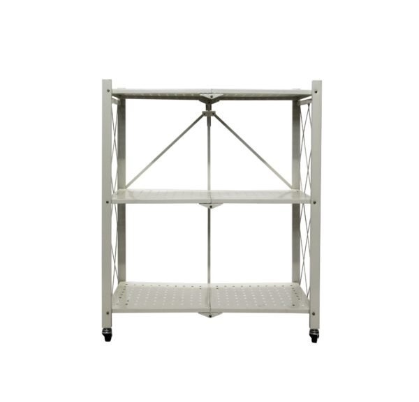 Fine Living Foldable Storage rack-White Metal 3 Layer