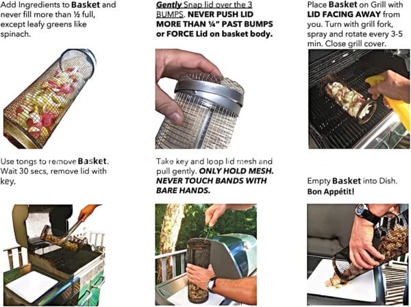 Rolling Grill Basket - Fine Living, 2pcs set