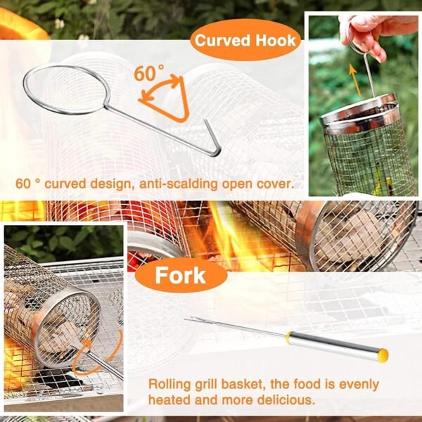 Rolling Grill Basket - Fine Living, 2pcs set