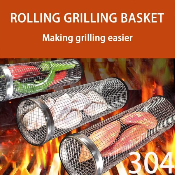 Rolling Grill Basket - Fine Living, 2pcs set