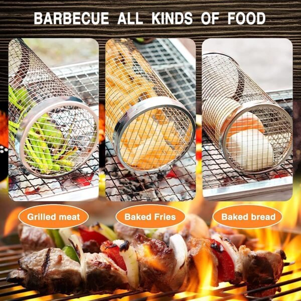 Rolling Grill Basket - Fine Living, 2pcs set
