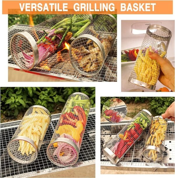 Rolling Grill Basket - Fine Living, 2pcs set
