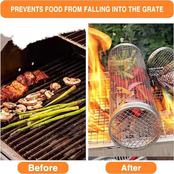 Rolling Grill Basket - Fine Living, 2pcs set