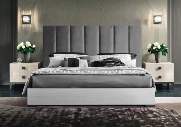 Velvet Pulse Headboard - King - Grey