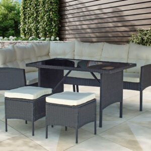 Fine Living - Santorini Corner Lounge - Black/Beige