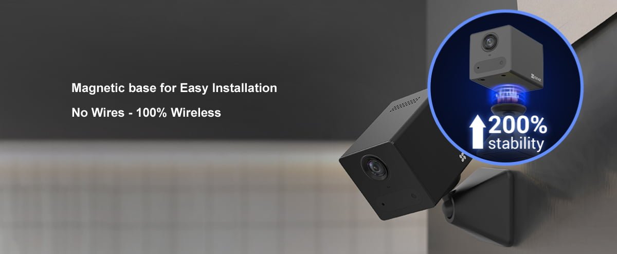 EZVIZ CB2 Indoor Battery WiFi Camera 1080P – Wire-Free, Human Detection, 2-Way Talk-Black 9 EZVIZ CB2 Battery Camera Magnetic Base