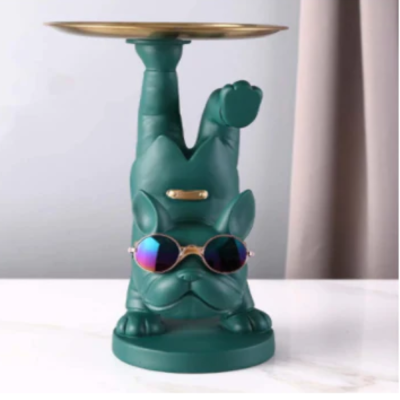 Best Yoga Bulldog | Green | Stylish Resin Decor