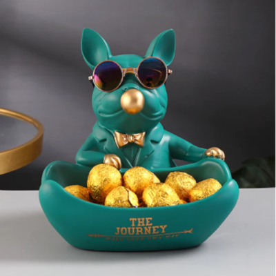 Best Bulldog with Mini Bowl | Green | Stylish Pet Accessory